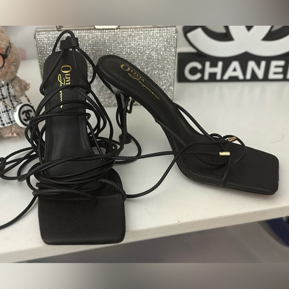 Elegant Black Strappy Heels